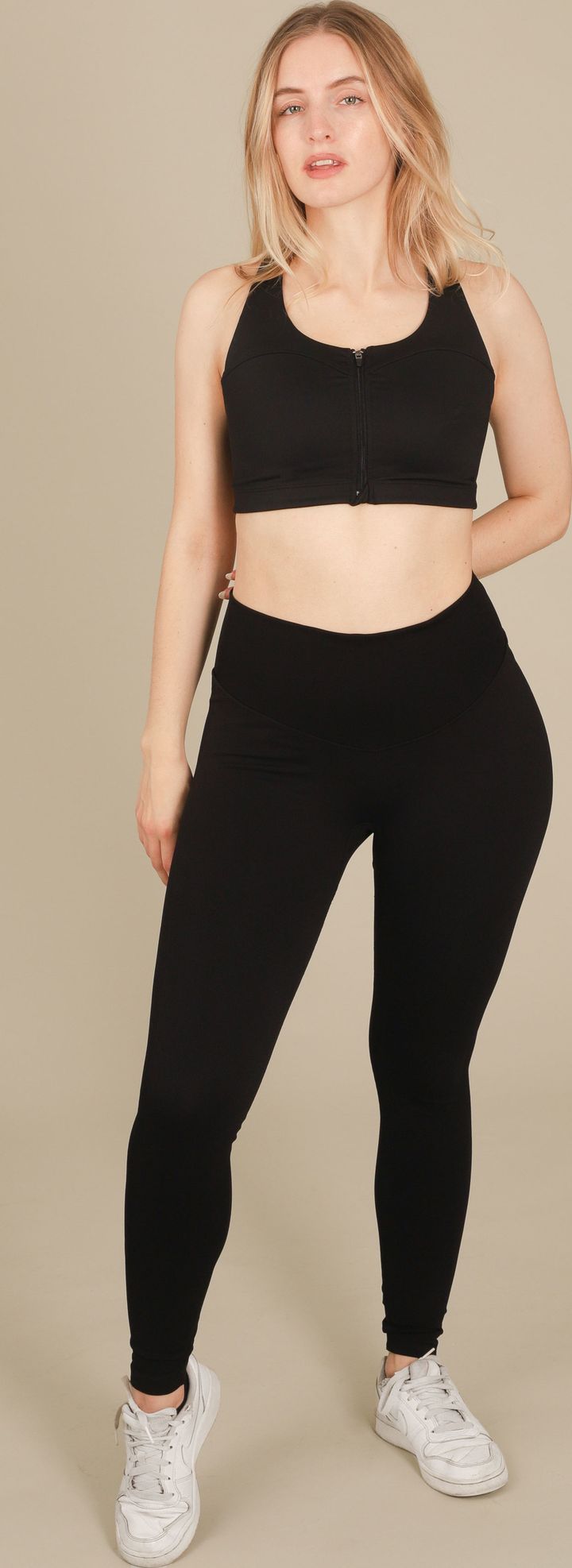 Front Zip Sports Bra Black StayInPlace