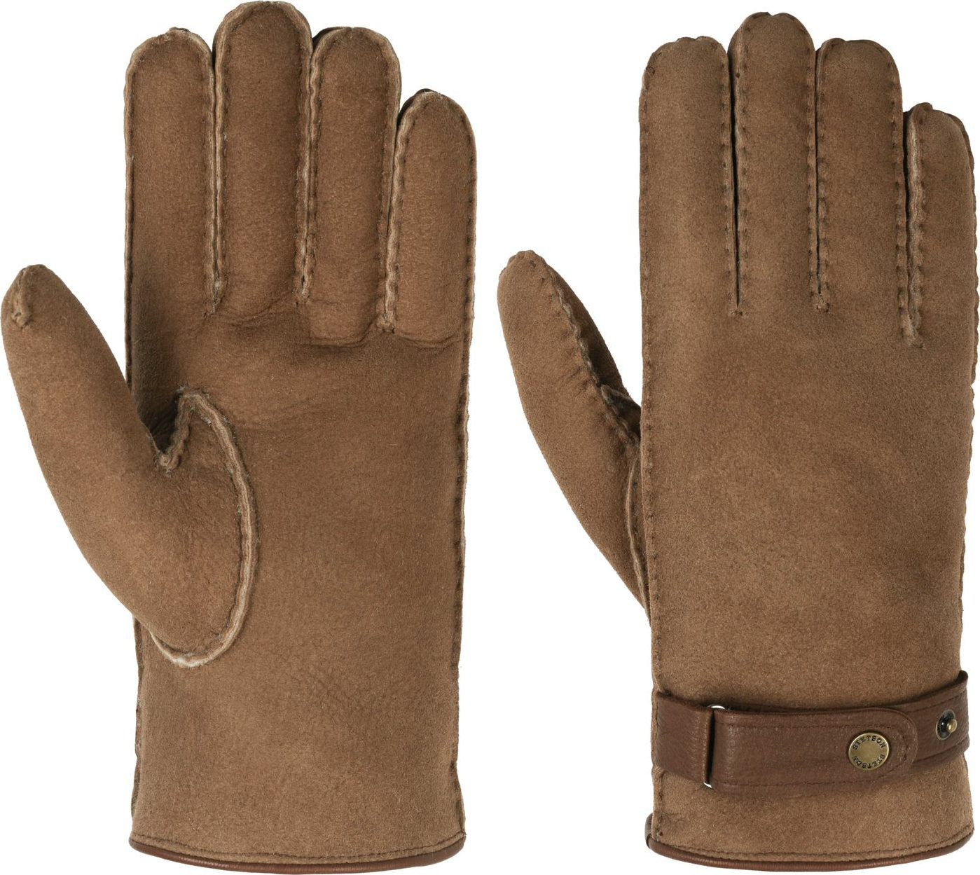 Stetson Men’s Gloves Lambfur/Deerskin Brown