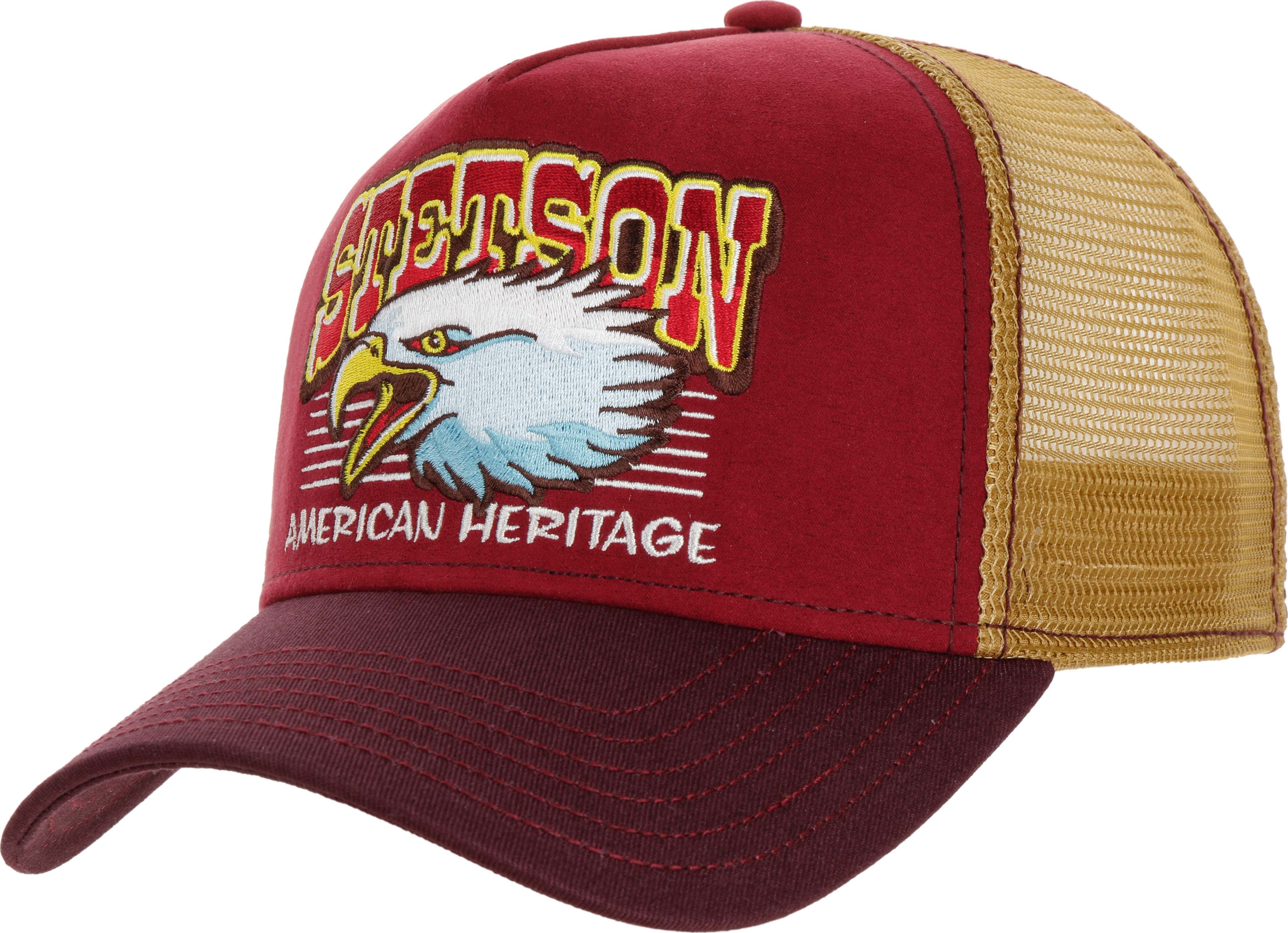 Stetson Men's Trucker Cap Eagle Head Brown/Red 52-56 cm, Brown/Red