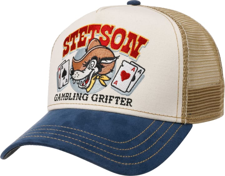 Stetson Men's Trucker Cap Gambling Grifter Blue/Beige Stetson Stetson Men's Trucker Cap Gambling Grifter Blue/Beige Stetson