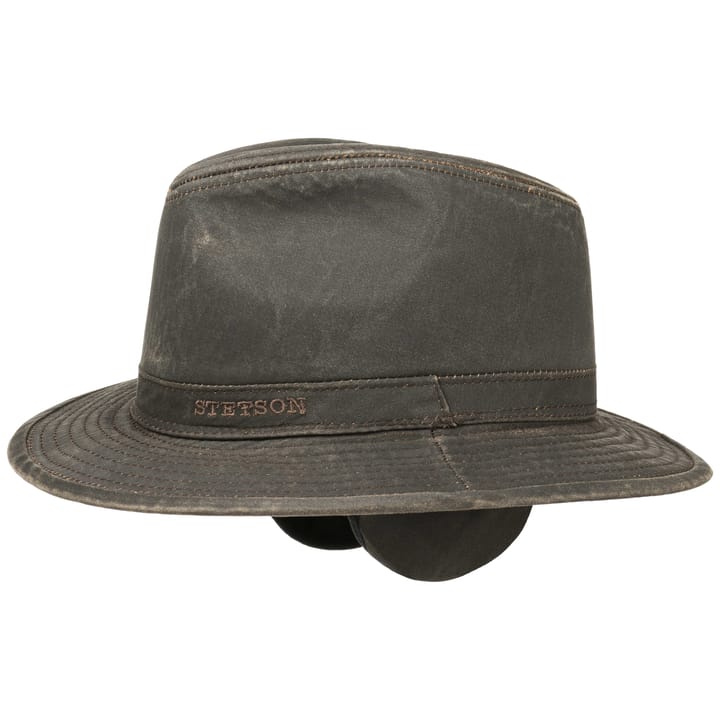 Cotton Traveller With Ear Flaps Brown Stetson