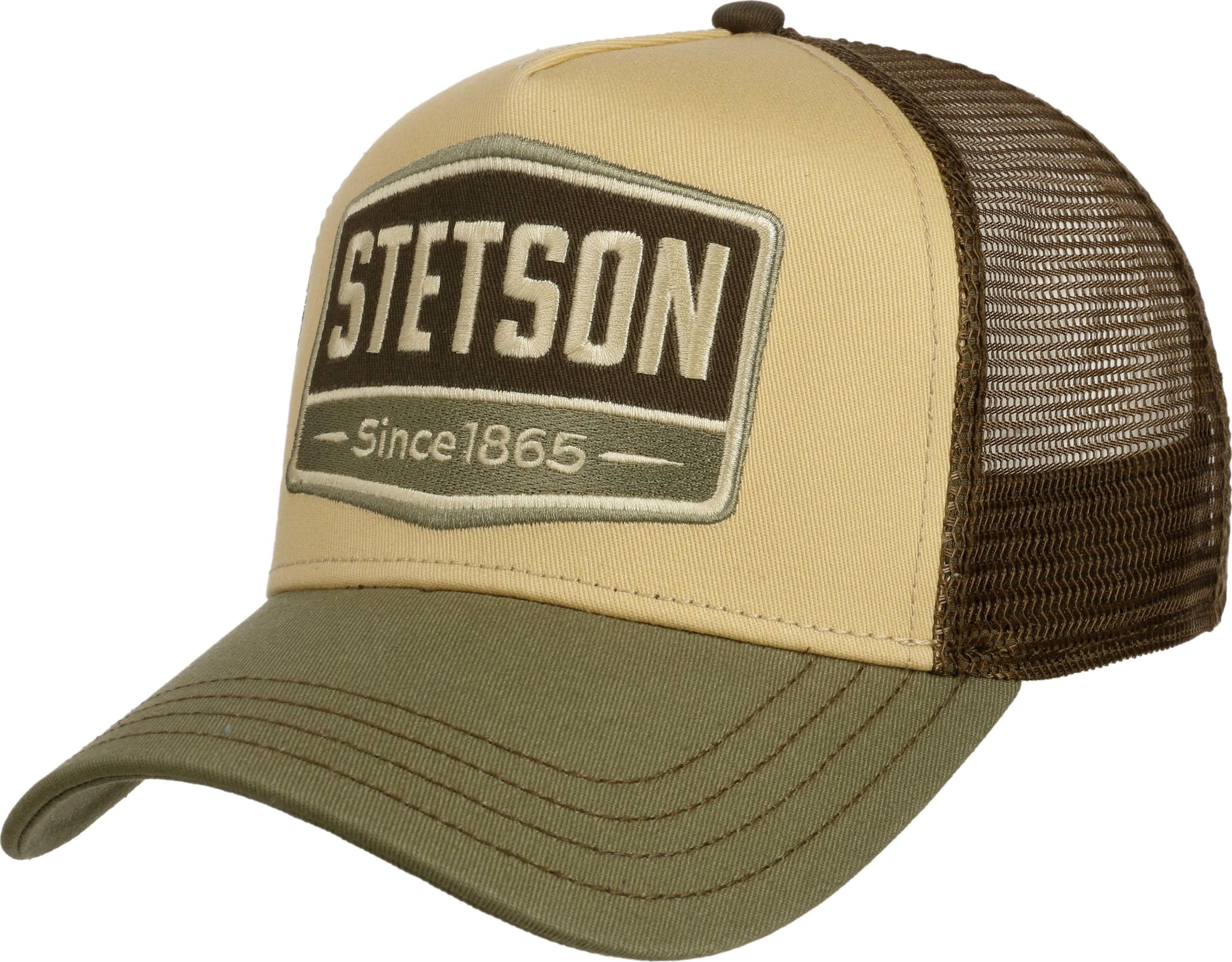 Stetson Men's Trucker Cap Gasoline Olive/Beige