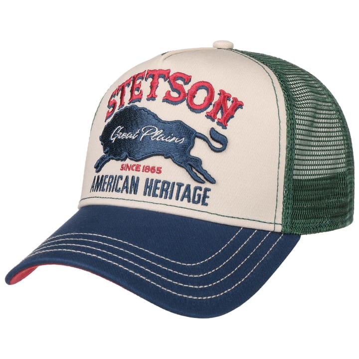 Stetson Trucker Cap Great Plains Beige/Green/Blue Stetson