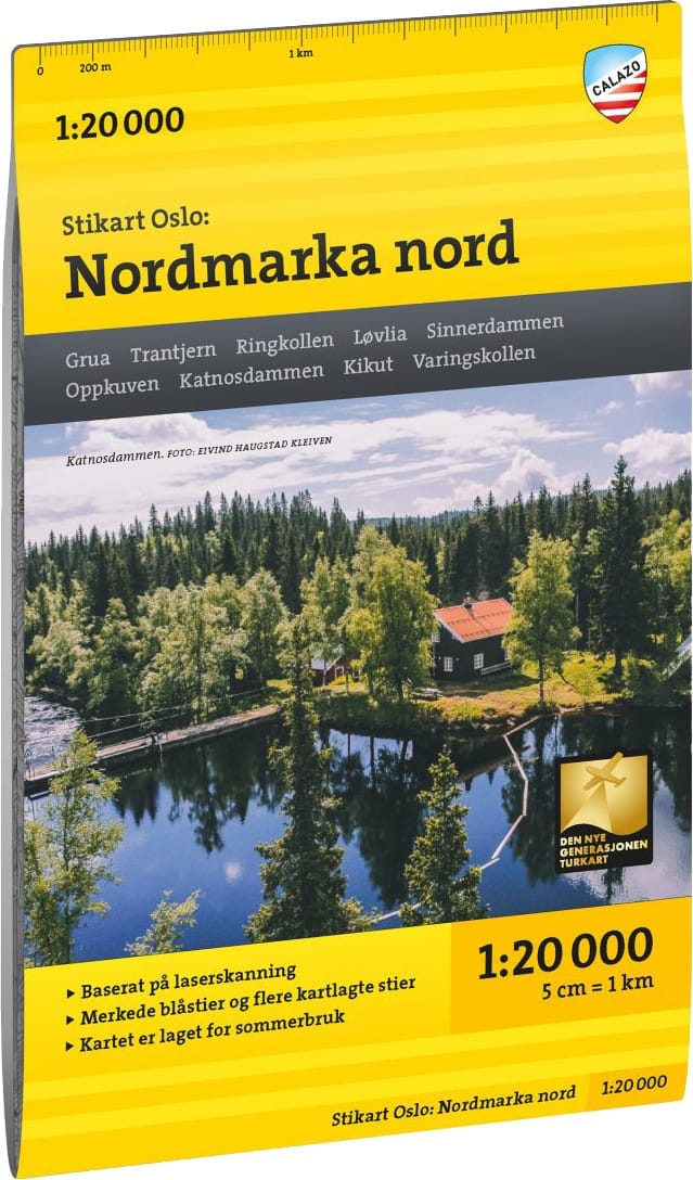 Calazo förlag Stikart Oslo Nordmarka nord 1:25.000 NoColour Calazo förlag