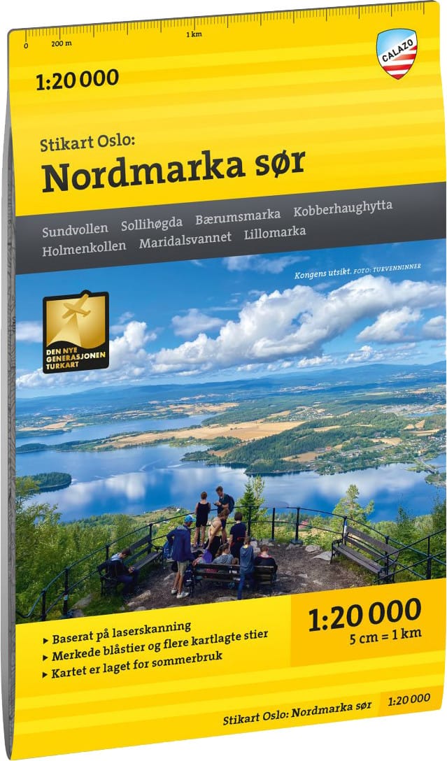 Calazo förlag Stikart Oslo Nordmarka sør 1:20.000 NoColour Calazo förlag