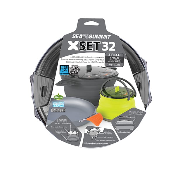 Sea To Summit X-Set32 3 Pc Orange Pan/Grey Pot/Lime Kettle Sea to Summit Sea To Summit X-Set32 3 Pc Orange Pan/Grey Pot/Lime Kettle Sea to Summit