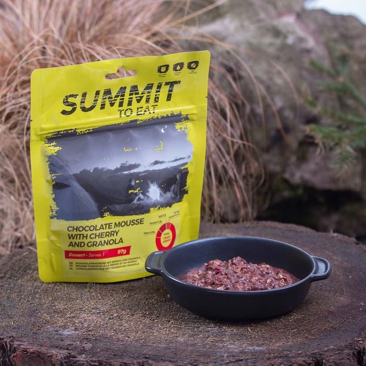 Summit to Eat Chocolate Mousse With Cherry And Granola Nocolour Summit to Eat
