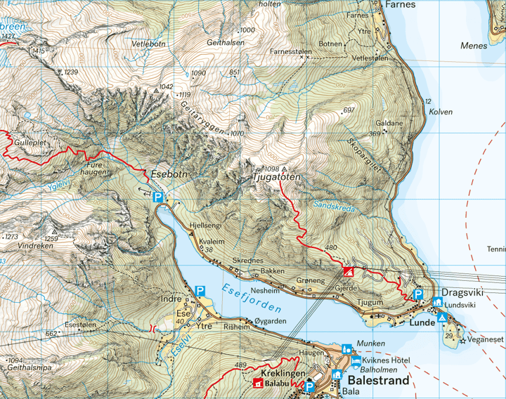 Calazo förlag Sunnfjord, Jølster & Førde 1:50 000 Hiking map Calazo förlag