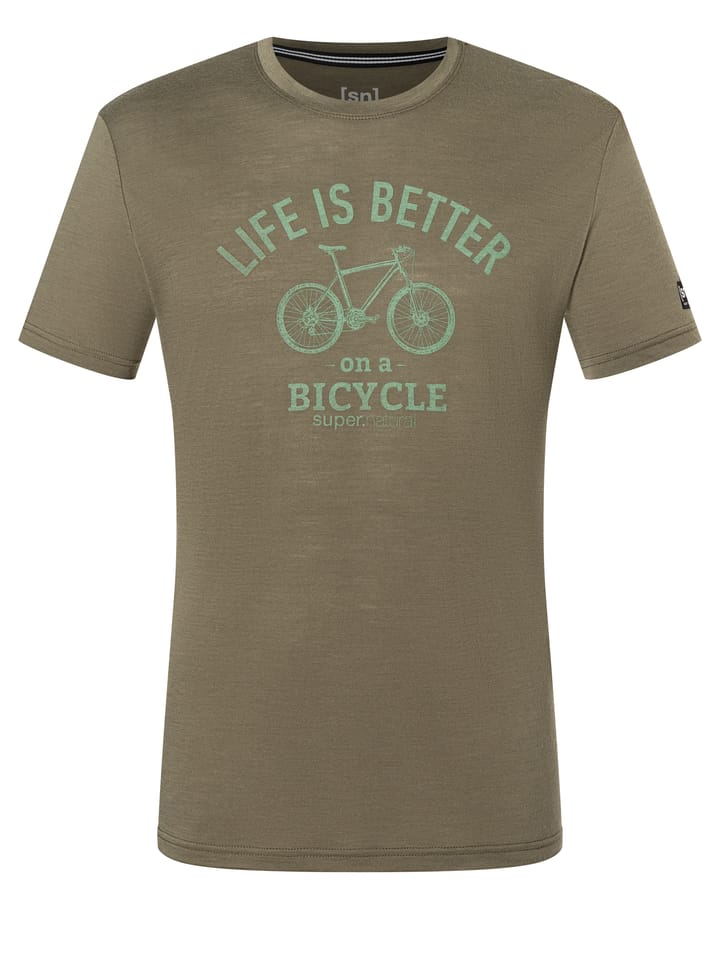 super.natural Men's Better Bike Tee Stone Grey/Loden Frost super.natural super.natural Men's Better Bike Tee Stone Grey/Loden Frost super.natural