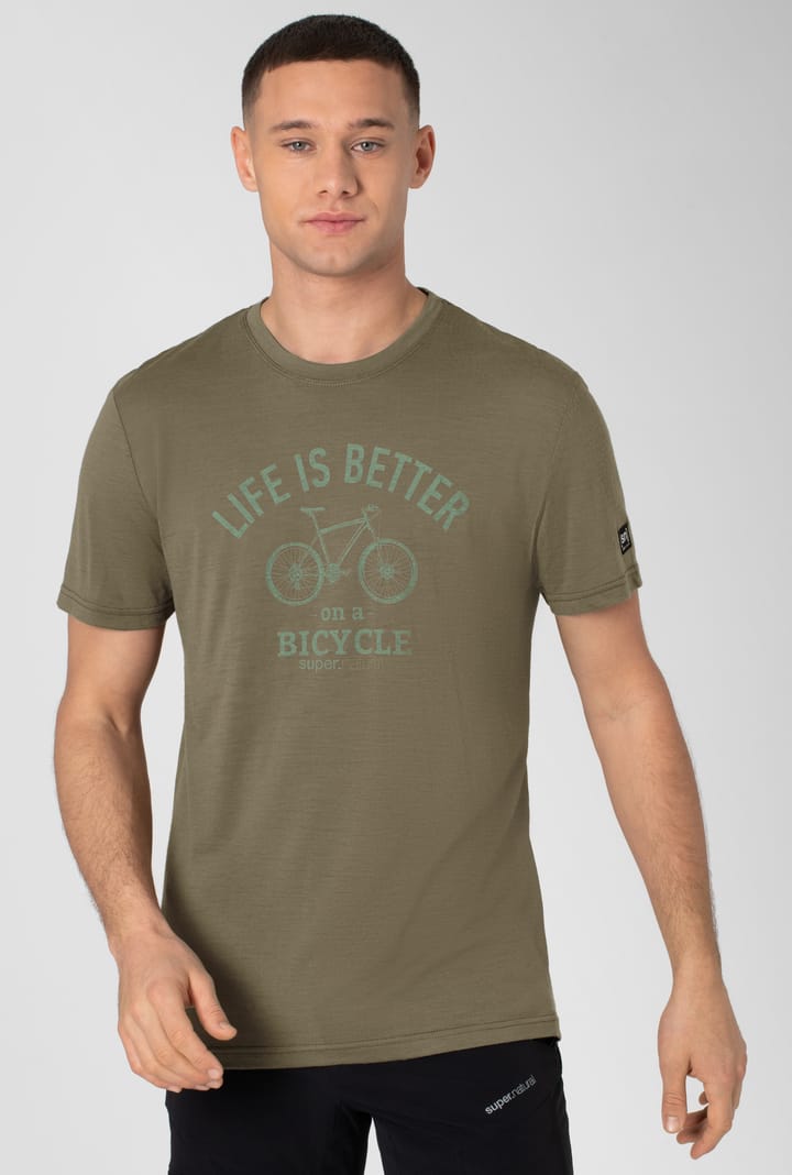 super.natural Men's Better Bike Tee Stone Grey/Loden Frost super.natural super.natural Men's Better Bike Tee Stone Grey/Loden Frost super.natural