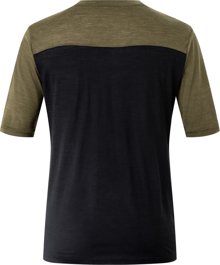 super.natural Men's Contrast Tee Jet Black Melange/Olive Night super.natural
