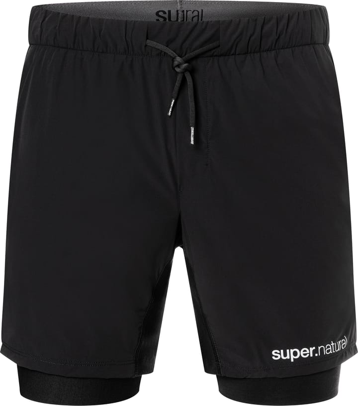 super.natural Men's Double Layer Shorts Jet Black super.natural
