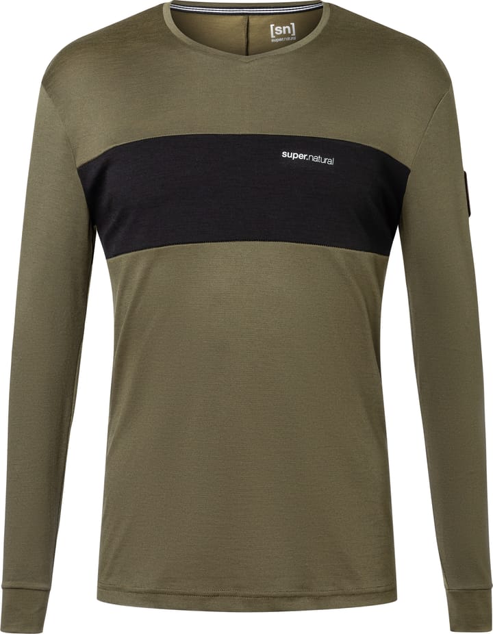 super.natural Men's Gravier Long Sleeve Olive Night/Jet Black super.natural