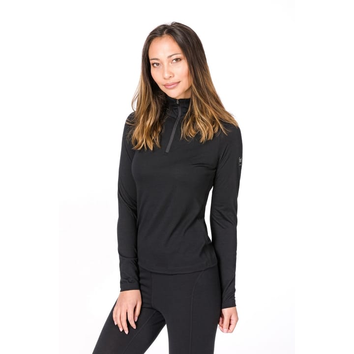 super.natural Women's Base 1/4 Zip 175 Jet Black super.natural