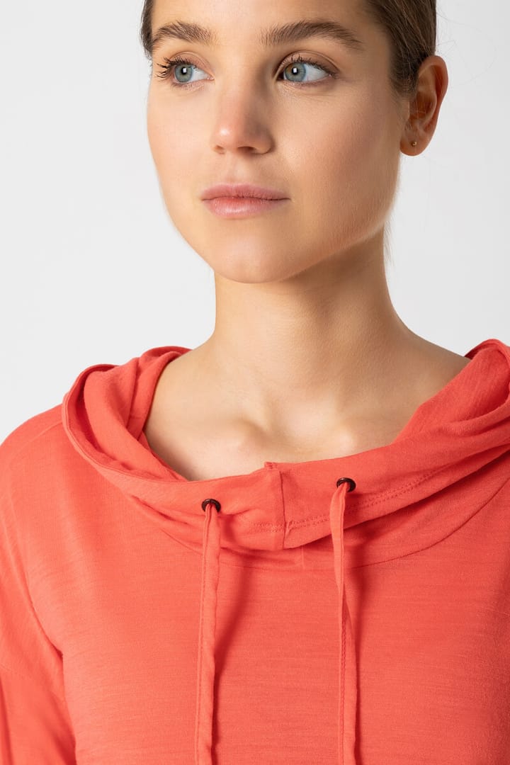 Women's Funnel Hoodie Living Coral super.natural