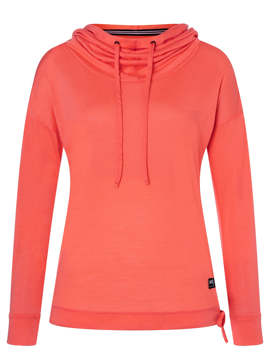 Super.Natural Women’s Funnel Hoodie Living Coral