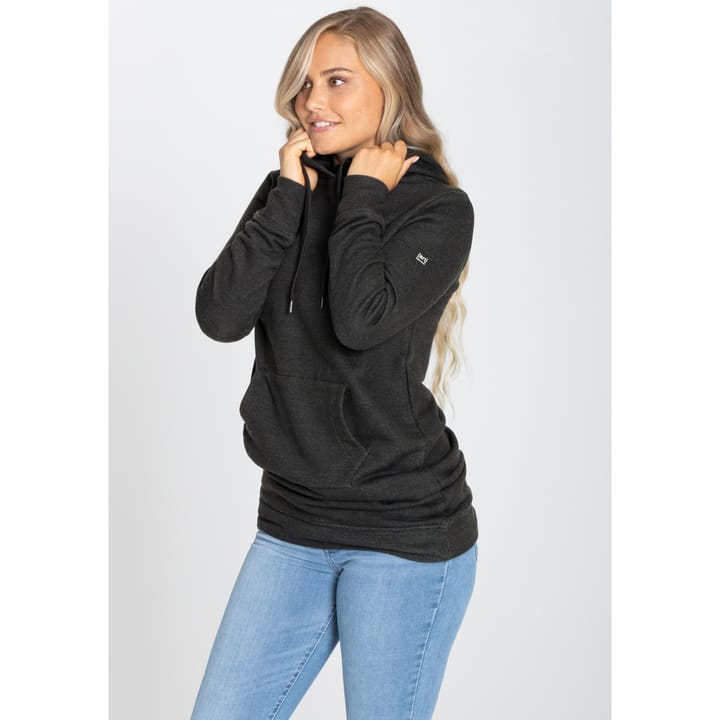 super.natural Women's Knit Long Hoodie Jet Black super.natural