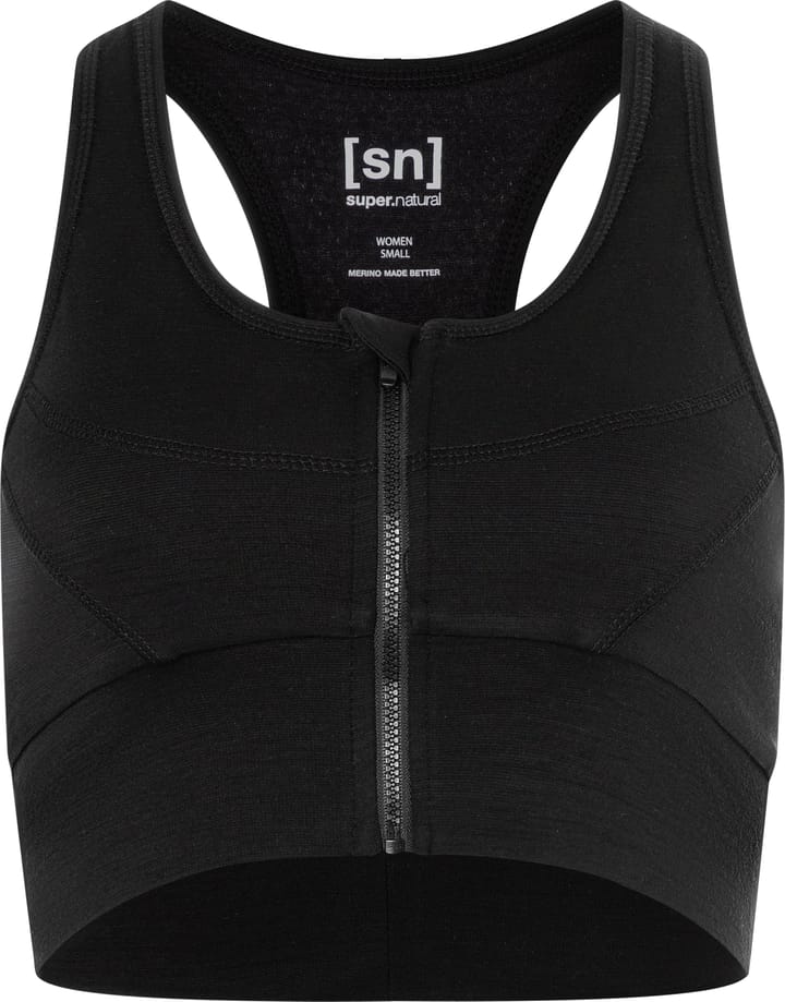 super.natural Women's Motion Zip Top Jet Black super.natural