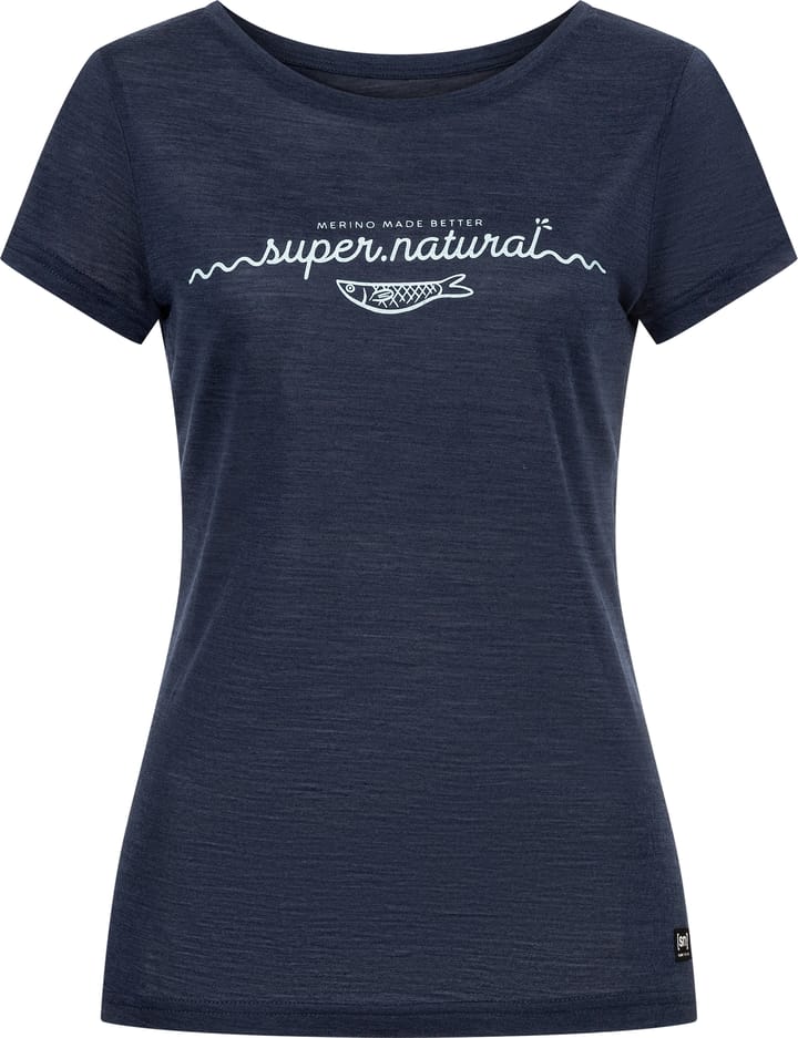 super.natural Women's Sarda Tee Blue Iris Melange/Cloud Blue super.natural
