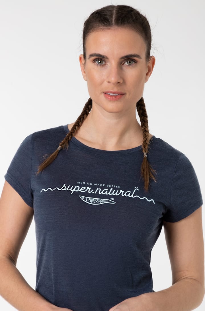 super.natural Women's Sarda Tee Blue Iris Melange/Cloud Blue super.natural