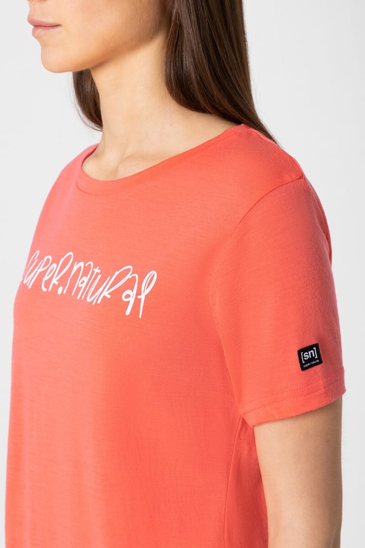 super.natural Women's Signature Tee Living Coral/Fresh White super.natural