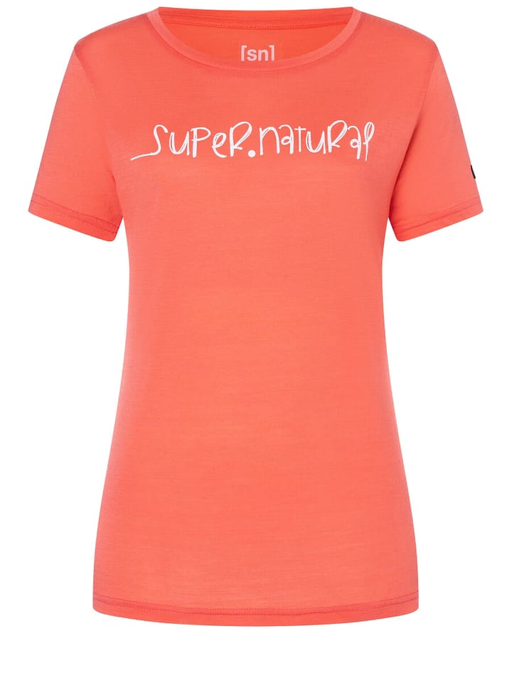 super.natural Women's Signature Tee Living Coral/Fresh White super.natural