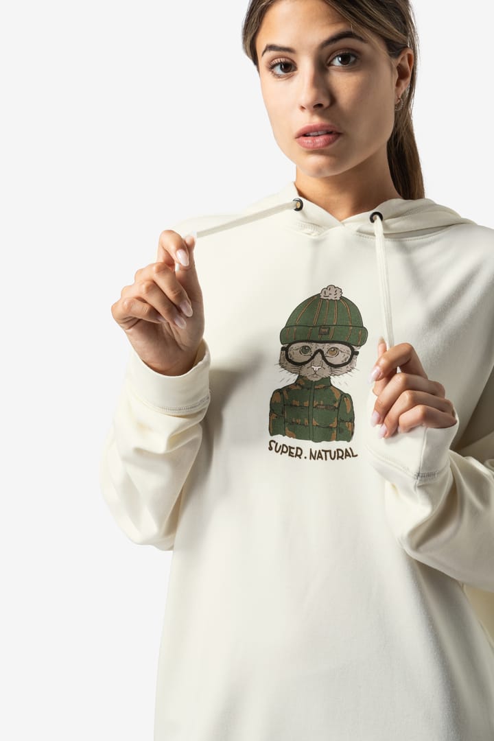 super.natural Women's Snow Cat Hoodie Fresh White/Various super.natural