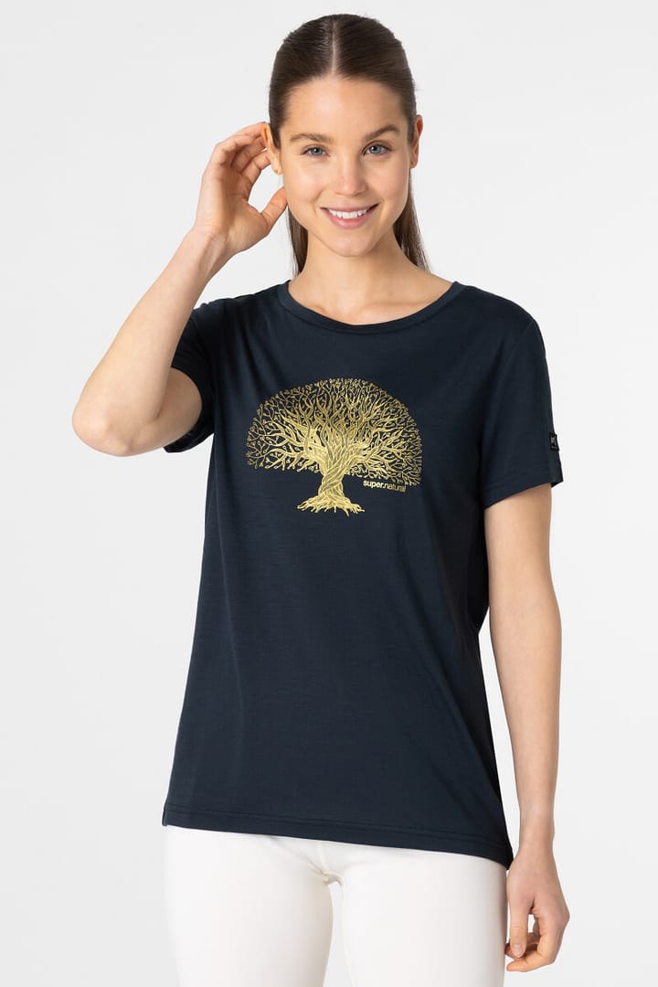 Women's Tree Of Knowledge Tee Blueberry/Gold super.natural
