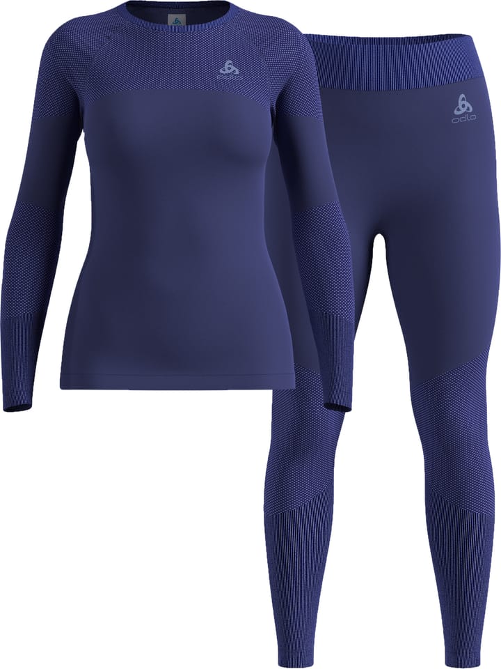 Odlo Women's Odlo Fundamentals Performance Warm Set Long Skipper Blue Odlo