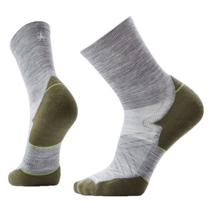 Smartwool Run Targeted Cushion Mid Crew Socks Light Gray Smartwool