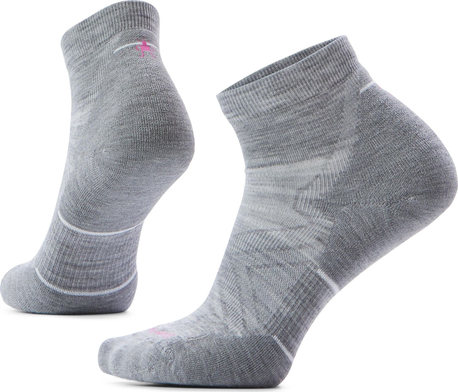 Smartwool Women's Run Targeted Cushion Ankle Socks Light Grey/White
