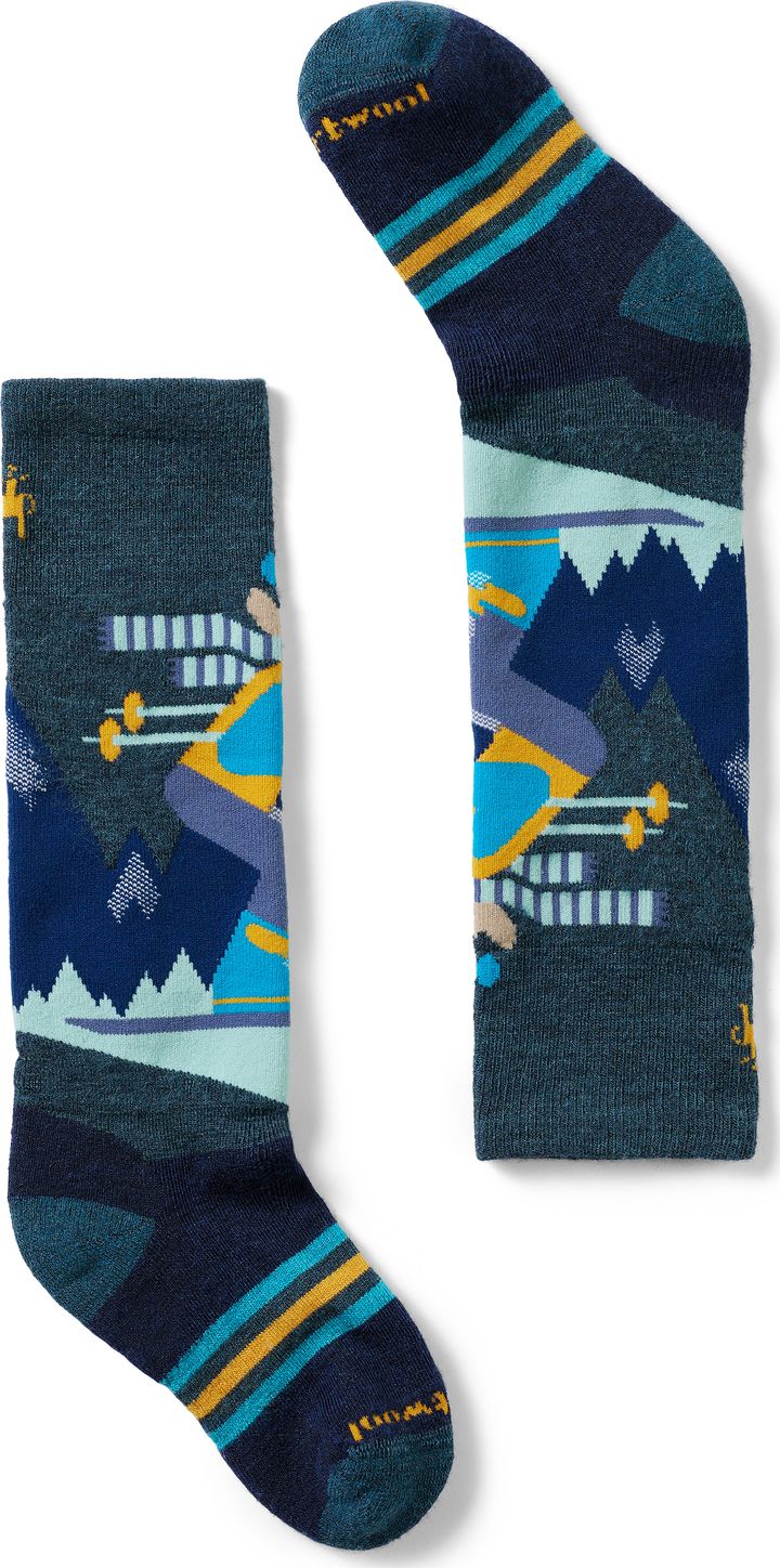 Smartwool Kids' Wintersport Full Cushion Mountain Moose Pattern OTC Socks Twilight Blue Smartwool