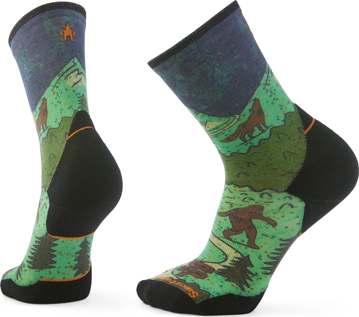 Smartwool Trail Run Targeted Cushion Neature Print Crew Socks Twilight Blue Smartwool