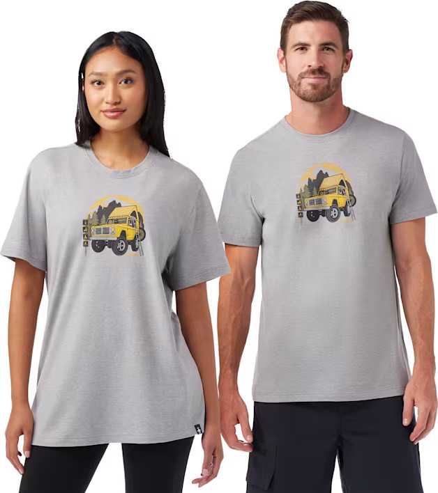 Smartwool Unisex Long Weekend Short Sleeve Graphic Tee Light Gray Heather