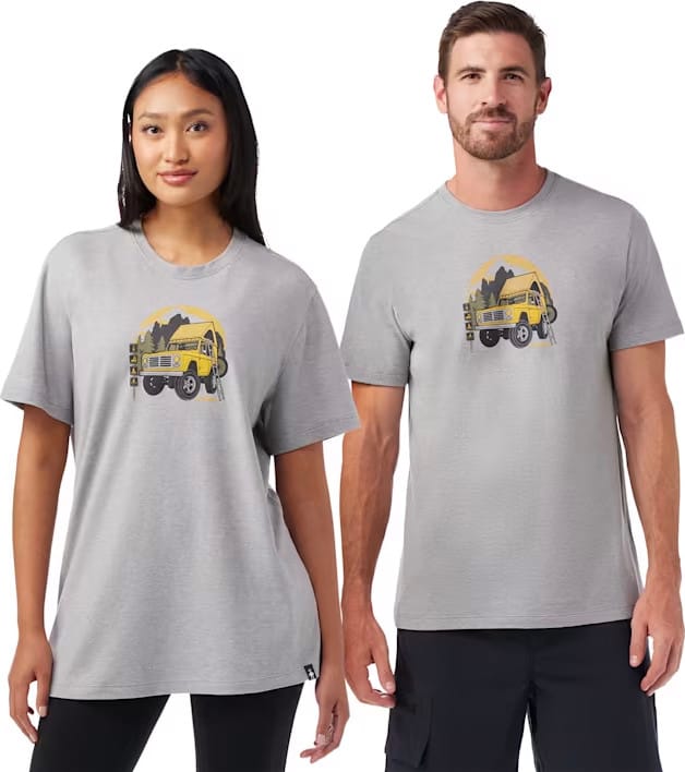 Smartwool Unisex Long Weekend Short Sleeve Graphic Tee Light Gray Heather