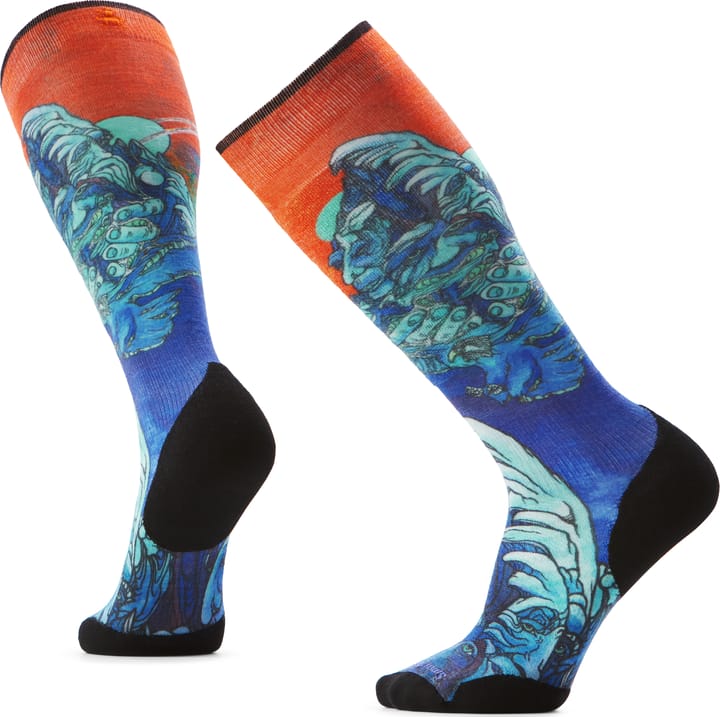 Smartwool Ski Targeted Cushion Winter Haze Print OTC Socks Deep Navy Smartwool