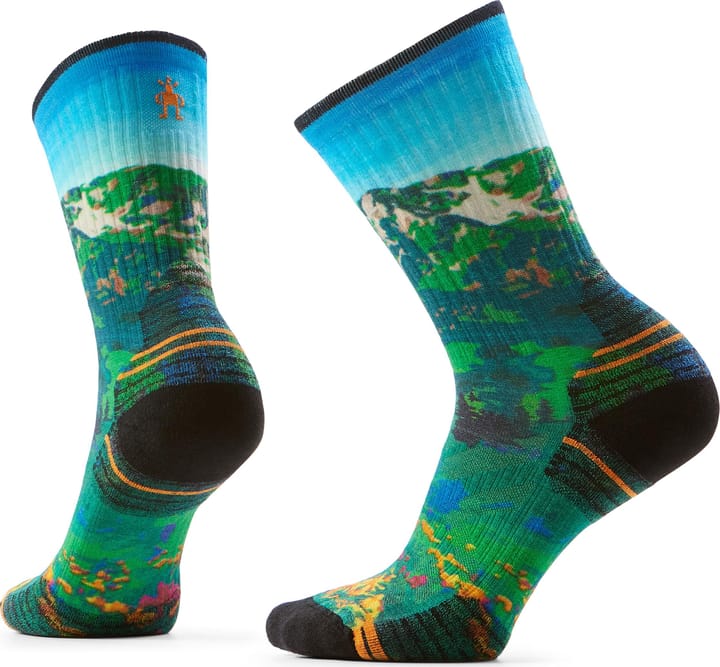 Smartwool Women's Hike Mountain Lake Print Crew Socks Targeted Cushion Capri Smartwool