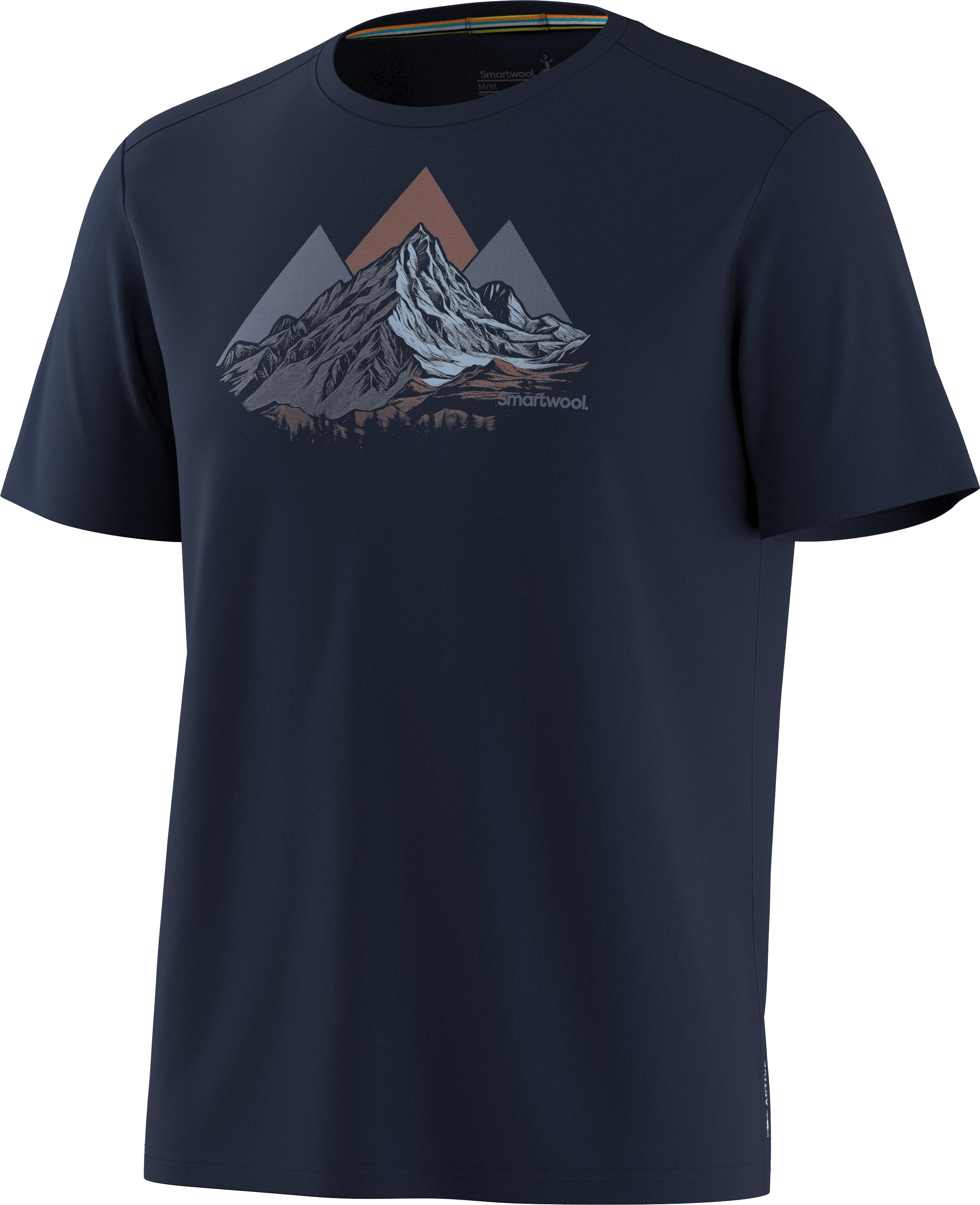 Smartwool Men's Peak Bagger Active Short Sleeve Graphic Tee Navy  XL