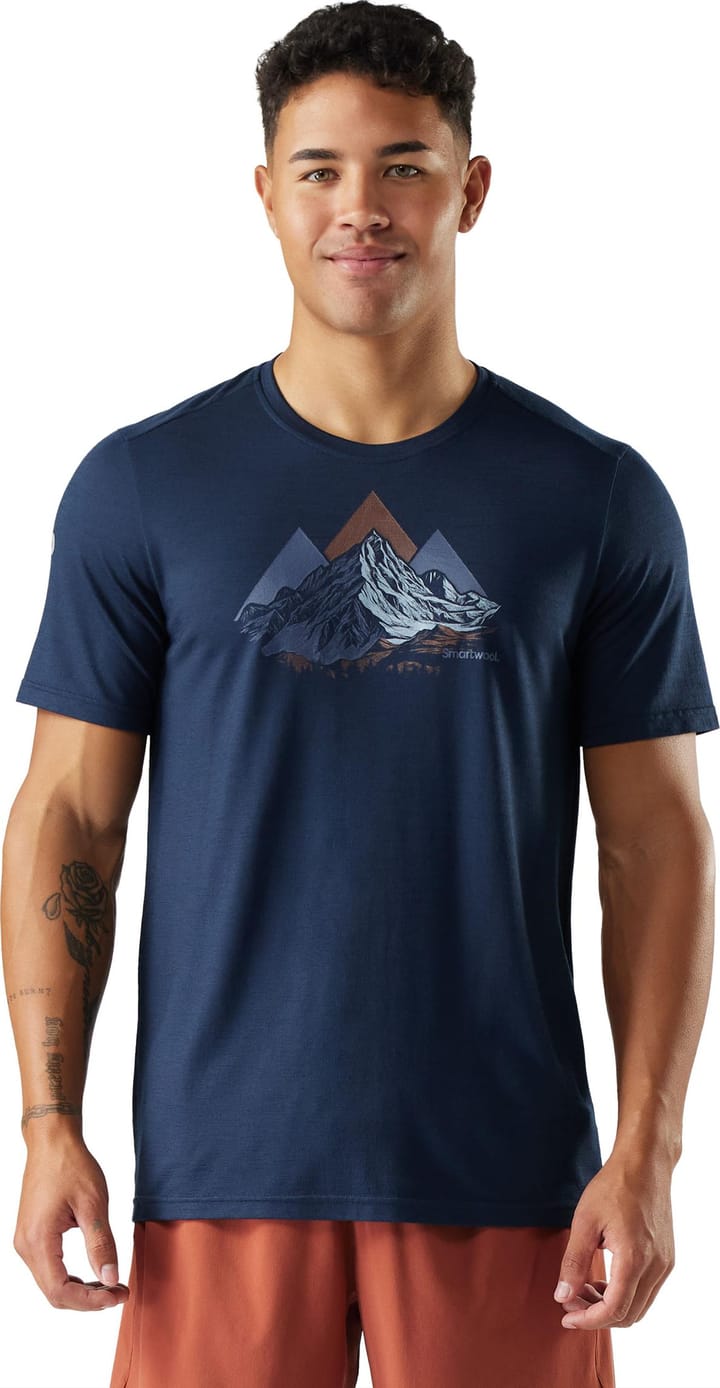 Smartwool Men's Peak Bagger Active Short Sleeve Graphic Tee Navy Smartwool