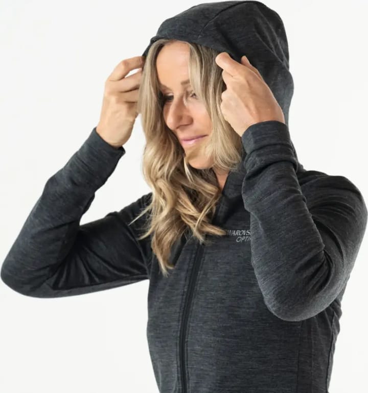 Women's Mh Merino Hoodie Grey Swarovski