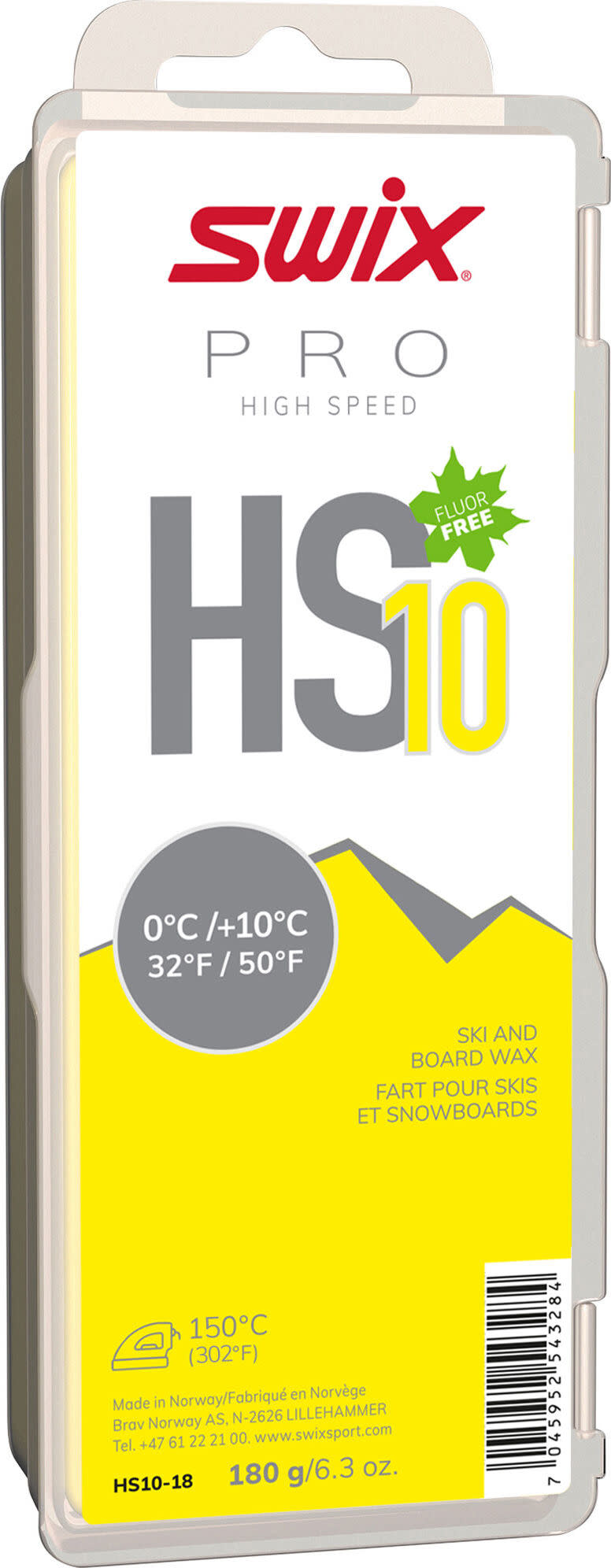 Swix HS10 Yellow, 0°C/+10°C, 180g Nocolour Skismøring OneSize