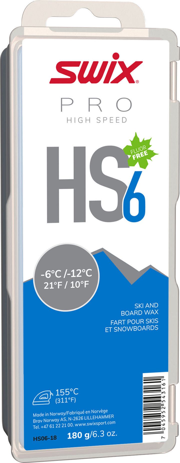 Swix HS6 Blue, -6°C/-12°C, 180g Nocolour Swix Swix HS6 Blue, -6°C/-12°C, 180g Nocolour Swix