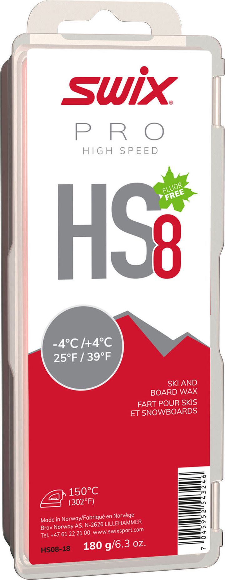 Swix HS8 Red, -4°C/+4°C, 180g Nocolour Swix Swix HS8 Red, -4°C/+4°C, 180g Nocolour Swix
