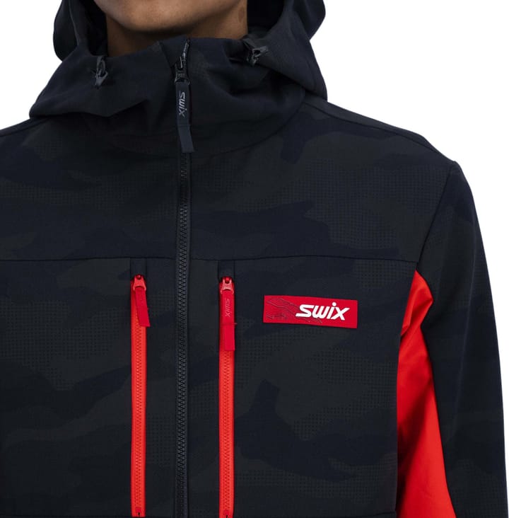 Men's Surmount Soft Shield Jacket Black/Fiery Red Swix