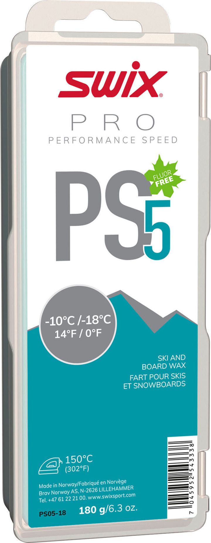 Swix PS5 Turquoise, -10°C/-18°C, 180g Nocolour Swix Swix PS5 Turquoise, -10°C/-18°C, 180g Nocolour Swix