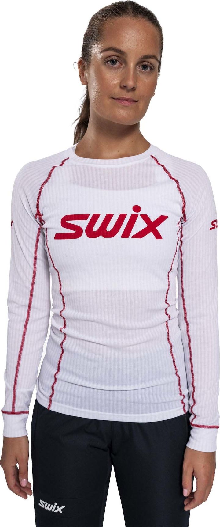 Swix Women's RaceX Classic Long Sleeve Bright White/Swix Red Swix