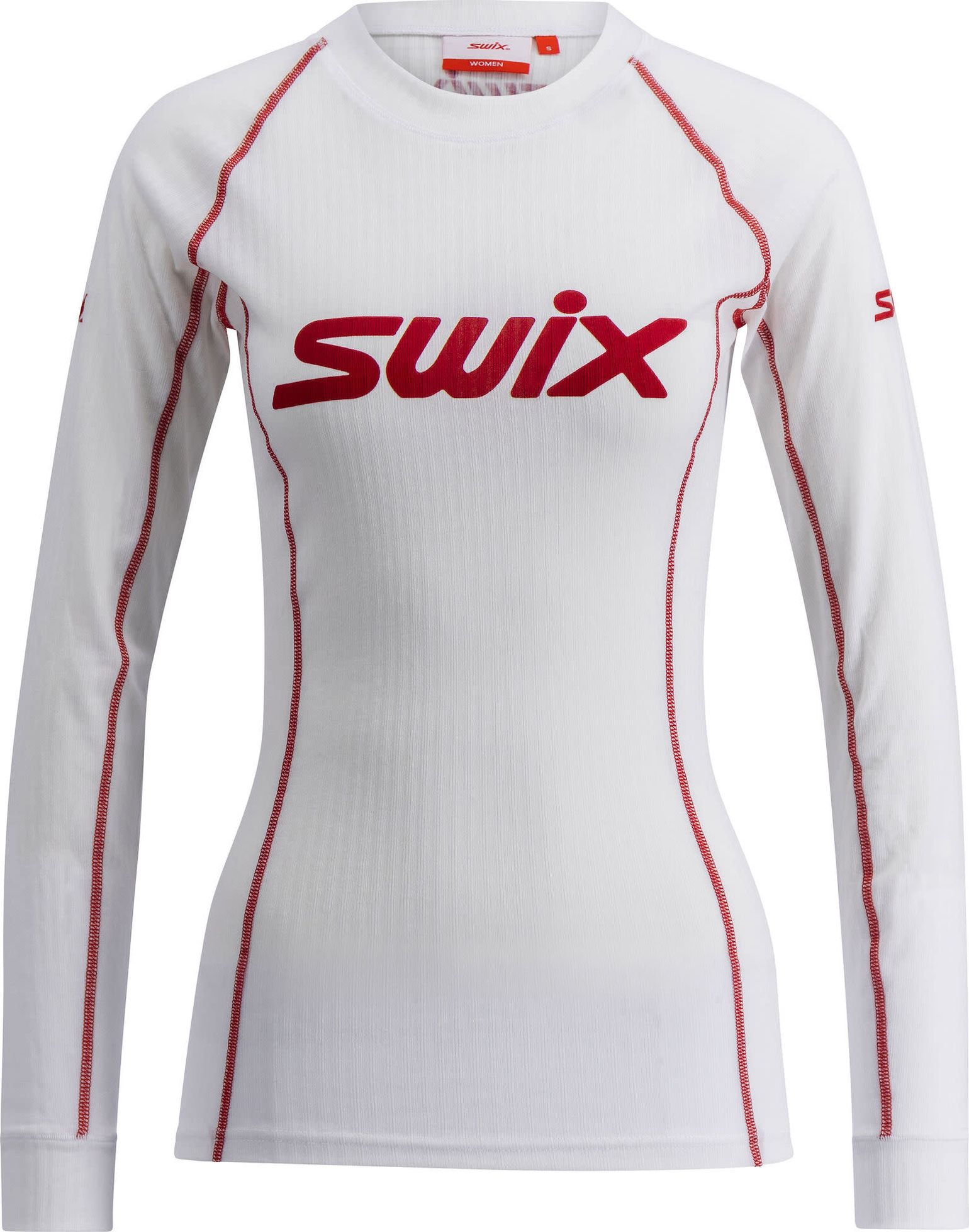 Swix Women's RaceX Classic Long Sleeve Bright White/Swix Red