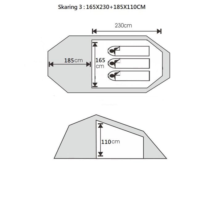 Skaring 3P Ultralight Tunnel Tent Olivine Sydvang