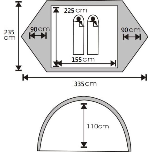 Utoset Ultra Light Tent 2P Grønn Sydvang