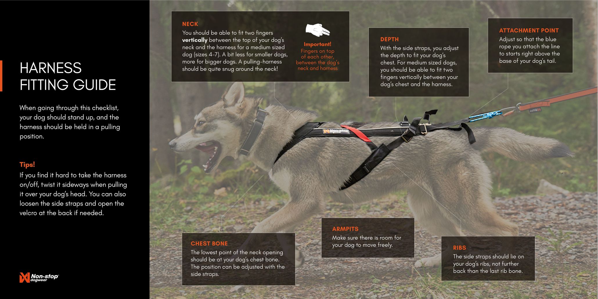 Non-stop Dogwear Freemotion Harness Size Blue/Grey Buy Non